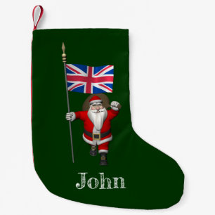 Santa Claus Visits United Kingdom Small Christmas  Stocking