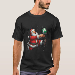 Santa Claus Volleyball Player Christmas Snow Boys T-Shirt