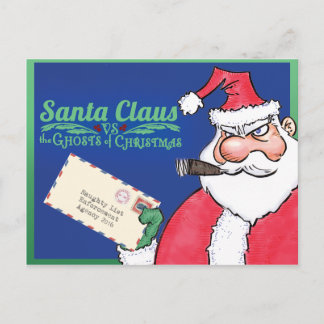 Santa Claus Vs The Ghosts of Christmas Postcard