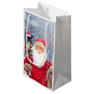 Santa Claus w Christmas Gifts French Bulldog Small Gift Bag