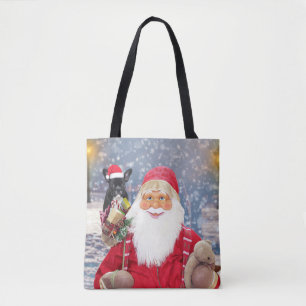 Santa Claus w Christmas Gifts French Bulldog Tote Bag