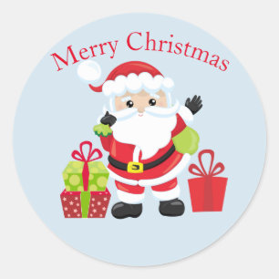 Santa Claus w/Presents Classic Round Sticker