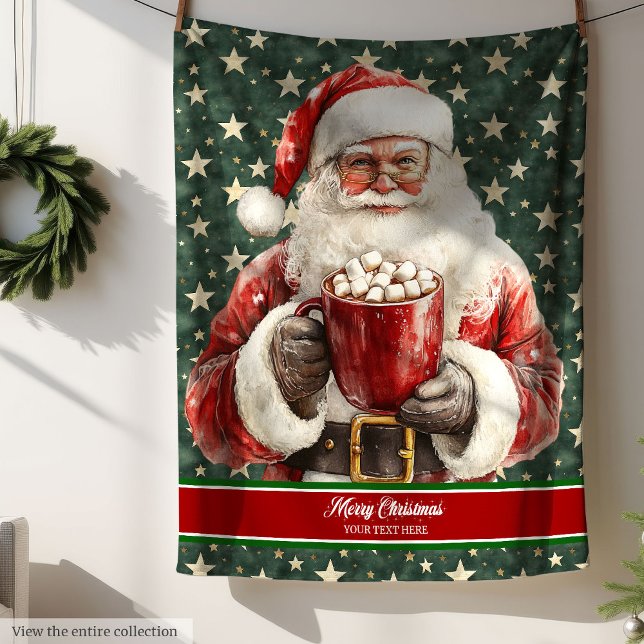 Santa Claus Watercolor Blanket Personalised (Santa Claus Watercolor Blanket Personalized)