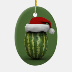 Santa Claus  Watermelon Ceramic Tree Decoration