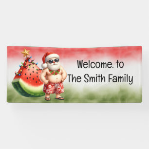  SANTA CLAUS  watermelon Christmas in July  Banner