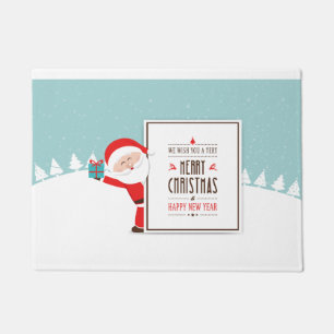 Santa Claus We Wish You A Merry Christmas Door Mat