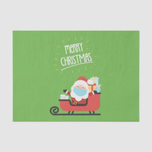 Santa Claus Wearing A Mask For Christmas Tissue Paper