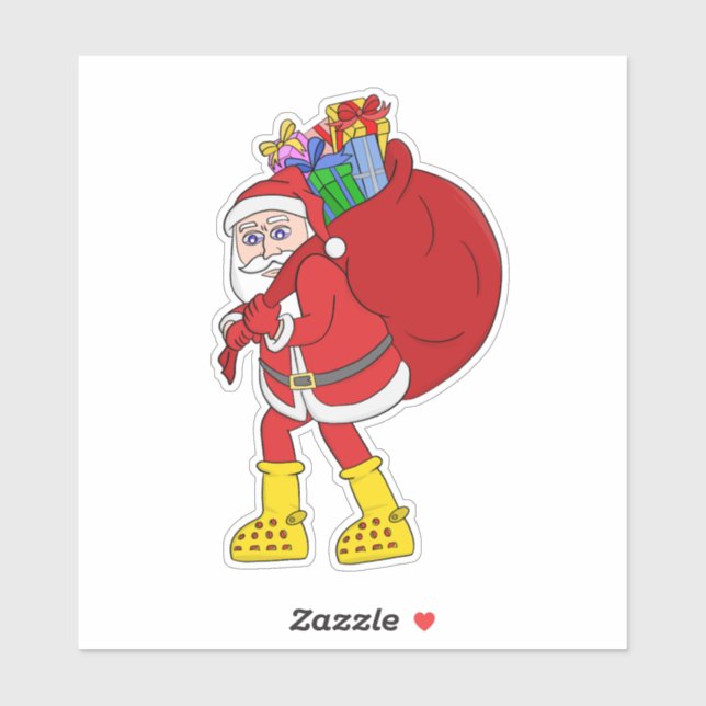 Santa Claus Wearing Big Yellow Boots (Sheet)