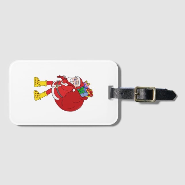 Santa Claus Wearing Big Yellow Boots Luggage Tag (Front Horizontal)