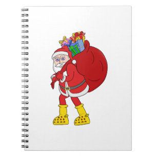 Santa Claus Wearing Big Yellow Boots Notebook