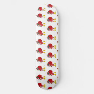 Santa Claus Wearing Big Yellow Boots Skateboard