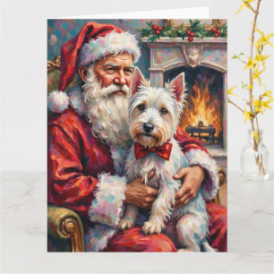 Santa Claus West Highland White Terrier Christmas Card