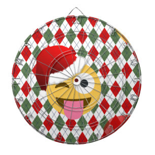 santa claus wink emoji dartboard