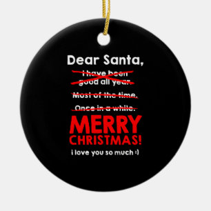 Santa Claus Wish List Christmas Gift Christmas Ceramic Tree Decoration