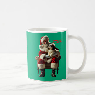 Santa Claus with a Shih Tzu Dog Christmas URM Coffee Mug
