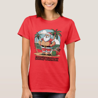 Santa Claus with a Twist – Beach Day T-Shirt
