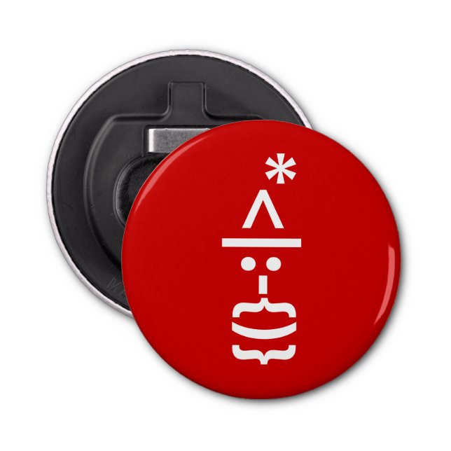 Santa Claus with Beard Christmas Emoticon Bottle Opener (Front)