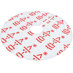 Santa Claus with Beard Christmas Emoticon Brushed Polyester Tree Skirt