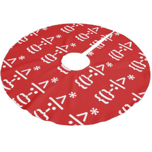 Santa Claus with Beard Christmas Emoticon Brushed Polyester Tree Skirt
