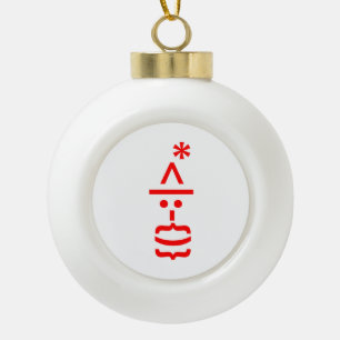 Santa Claus with Beard Christmas Emoticon Ceramic Ball Christmas Ornament