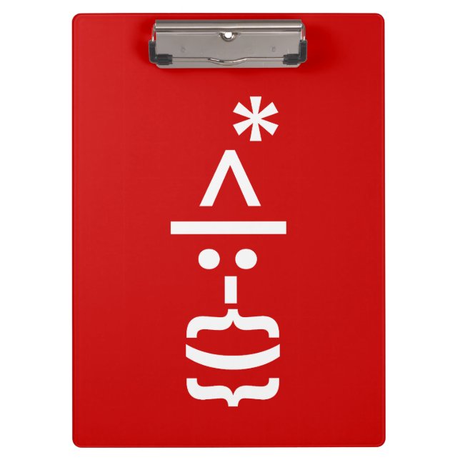 Santa Claus with Beard Christmas Emoticon Clipboard (Front)