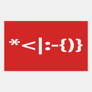 Santa Claus with Beard Christmas Emoticon Rectangular Sticker