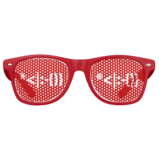 Santa Claus with Beard Christmas Emoticon Retro Sunglasses (Front)