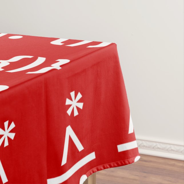 Santa Claus with Beard Christmas Emoticon Tablecloth (In Situ)