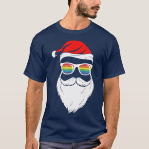 Santa Claus with Beard Hat Sunglasses  T-Shirt