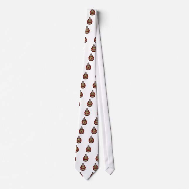 Santa Claus With Birthday Cake Tie (Front)