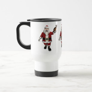 Santa Claus With Calico Cat Travel Mug
