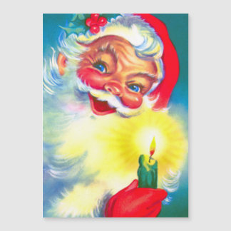 Santa Claus With Candle Holiday Card