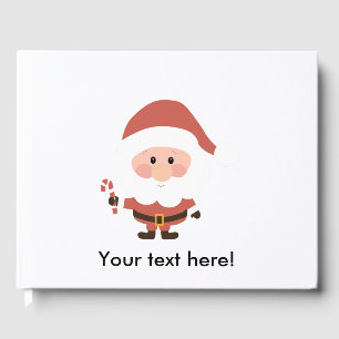 Santa Claus with candycane cartoon Guest Book