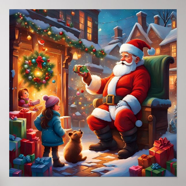 Santa Claus with children Poster (Front)