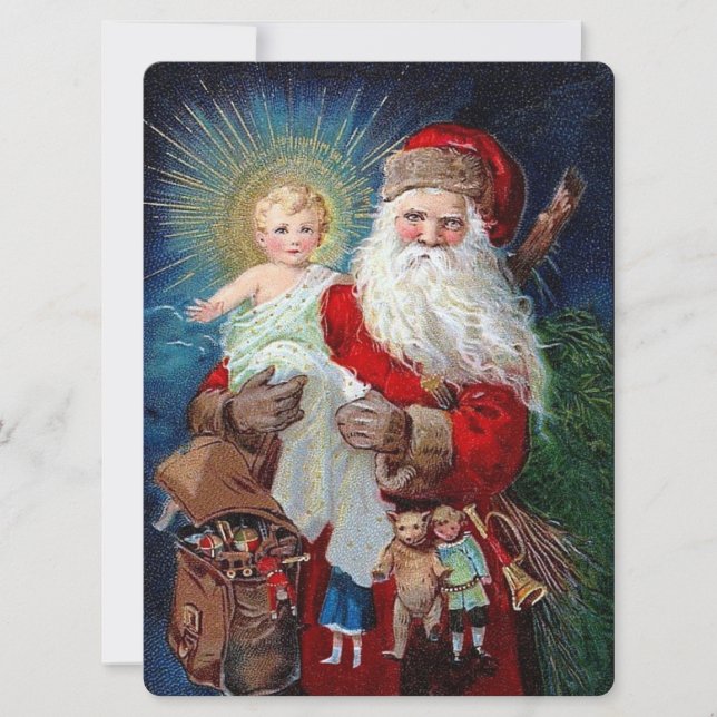 Santa Claus with Christ Child Holiday Card (Front)