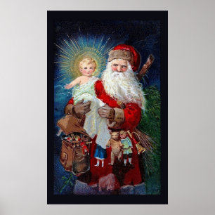 Santa Claus with Christ Child Poster
