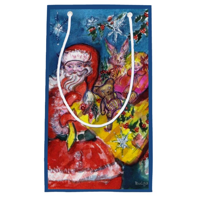 SANTA CLAUS WITH CHRISTMAS GIFT SACK SMALL GIFT BAG (Front)