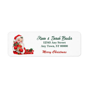 Santa Claus with Christmas Gifts Return Address
