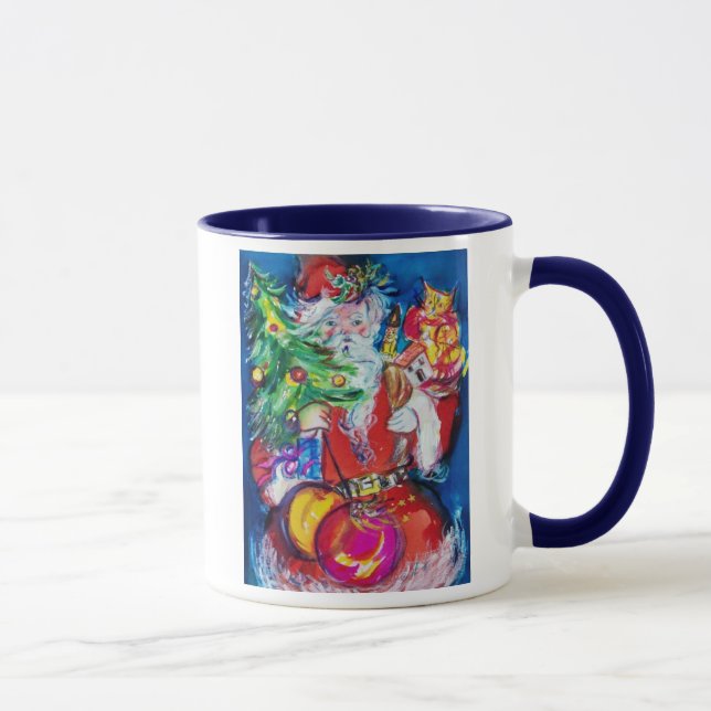 SANTA CLAUS WITH CHRISTMAS THREE AND GIFTS MUG (Right)