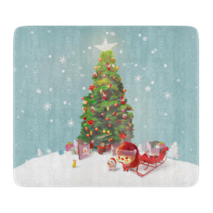 Santa Claus with Christmas Tree Cutting Board
