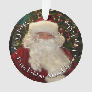 Santa Claus with Customizable Text Ornament