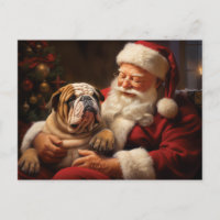Santa Claus with English Bulldog