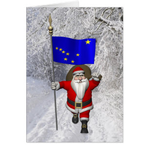 Santa Claus With Ensign Of Alaska
