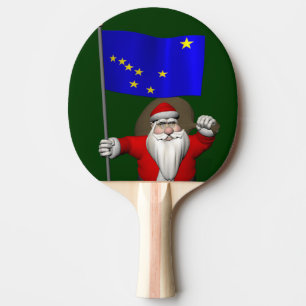 Santa Claus With Ensign Of Alaska Ping Pong Paddle