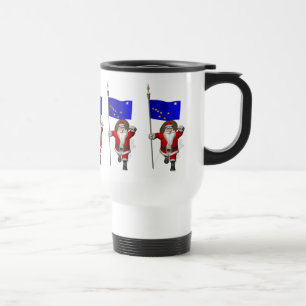 Santa Claus With Ensign Of Alaska Travel Mug