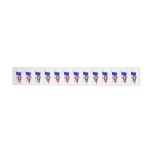 Santa Claus With Ensign Of Alaska Wrap Around Label