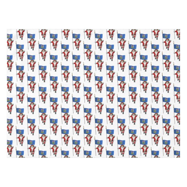 Santa Claus With Ensign Of Alberta Tablecloth (Front (Horizontal))