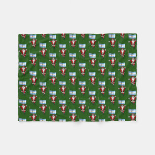 Santa Claus With Ensign Of Argentina Fleece Blanket