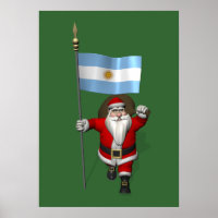 Santa Claus With Ensign Of Argentina