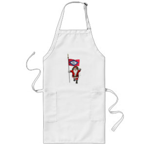 Santa Claus With Ensign Of Arkansas Long Apron